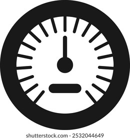 Icono negro del velocímetro. Medidor de salpicadero. Manómetro de control