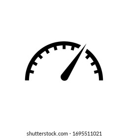 Speedometer black icon - vector illustration
