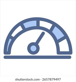 Ilustración vectorial de ícono azul del velocímetro