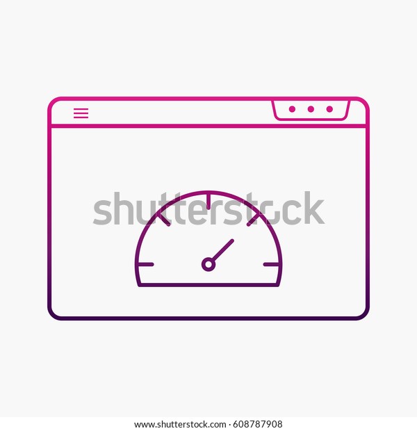 Speedometer and Browser Icon. Flat Isolated\
Graphic Vector Symbol\
outline