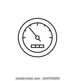 Velocímetro, icono del camión. Línea simple, contorno vectorial elementos de iconos de la escuela de conducción para ui y ux, sitio web o aplicación móvil
