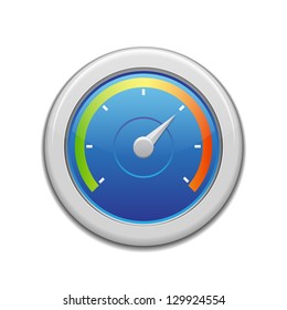 Speedometer in the car isolated
