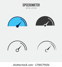 icono del vector de velocidad del vehículo del velocímetro