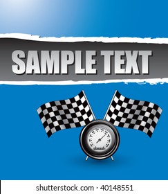 velocímetro y marcas de verificación en la plantilla de extracción azul