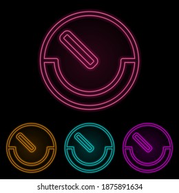 juego de neón color velocímetro. Línea delgada simple, vector de contorno de iconos web para ui y ux, sitio web o aplicación móvil