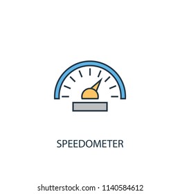 speedometer concept 2 colored line icon. Simple yellow and blue element illustration. speedometer concept outline symbol design from Car service set