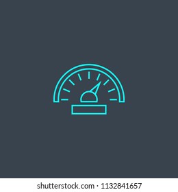 speedometer concept blue line icon. Simple thin element on dark background. speedometer concept outline symbol design from Car service set. Can be used for web and mobile UI/UX