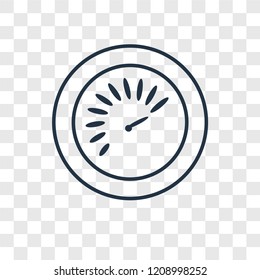 Speedometer concept vector linear icon isolated on transparent background, Speedometer concept transparency concept in outline style