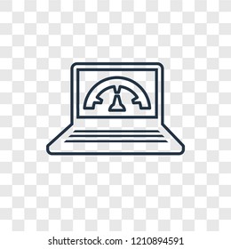 Speedometer concept vector linear icon isolated on transparent background, Speedometer concept transparency concept in outline style