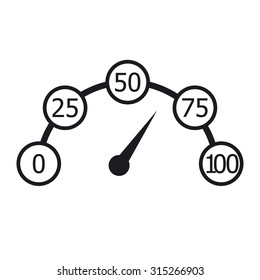 Speedometer or dashboard black and white info graphics