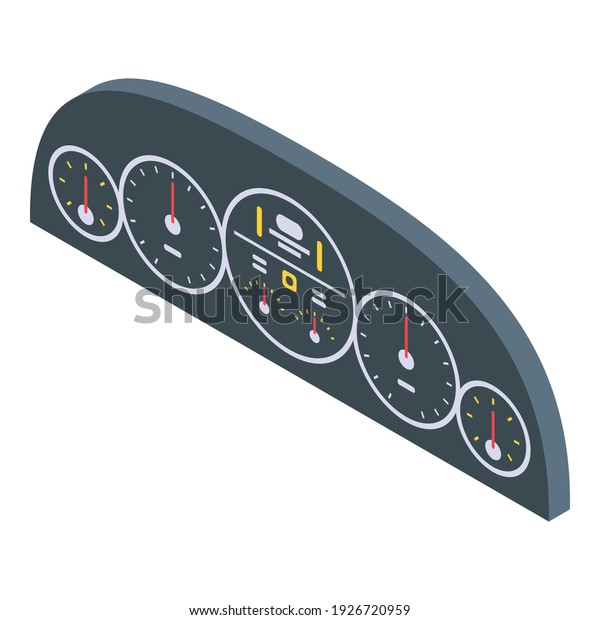 Speedometer\
dashboard icon. Isometric of speedometer dashboard vector icon for\
web design isolated on white\
background