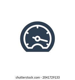speedometer, dashboard solid flat icon. Vector glyph illustration. Black pictogram isolated on white background