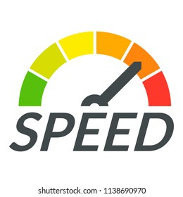 Speedometer design logo. Flat illustration of speedometer design vector logo for web design