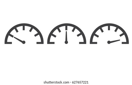 Speedometer with different levels. Flat vector style