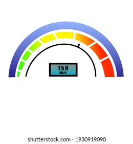 Speedometer digital with white background, vector illustration icon design