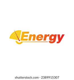 velocidad y palabra de energía. concepto de energía. logotipo energético para empresas, industria, medio ambiente, producción. logotipo de energía