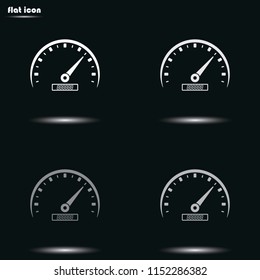 Speedometer flat grayscale vector icon.