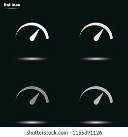 Speedometer flat grayscale vector icon.