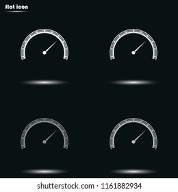 Speedometer flat grayscale vector icon. Scale sign.