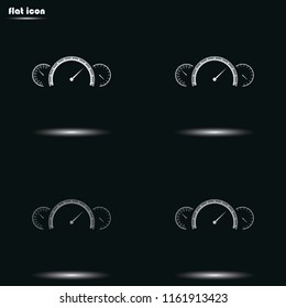 Speedometer flat grayscale vector icon. Tachometer illustration.