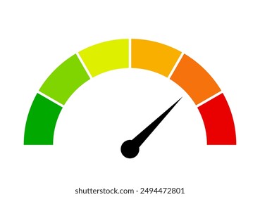 Speedometer Flat Icon Customer Satisfaction Meter Level Illustration