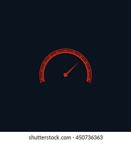 Speedometer flat icon. Scale sign.