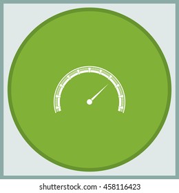Speedometer flat icon. Scale sign.