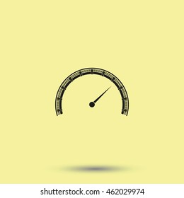 Speedometer flat icon. Scale sign.