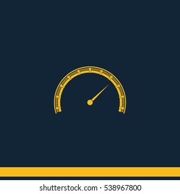 Speedometer flat icon. Scale sign.