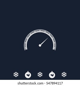 Speedometer flat icon. Scale sign.