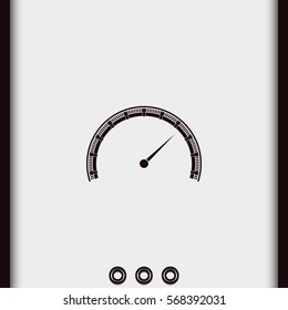Speedometer flat icon. Scale sign.