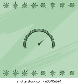 Speedometer flat icon. Scale sign.