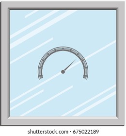 Speedometer flat icon. Scale sign.