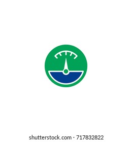 Speedometer flat icon. Single high quality symbol of line meter vector for web design or mobile app. Color sign of energy for design logo. Single pictogram on white background