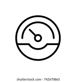 Speedometer flat icon. Single high quality outline symbol of tachometer for web design or mobile app. Thin line signs of speed for design logo, visit card, etc. Outline pictogram of internet