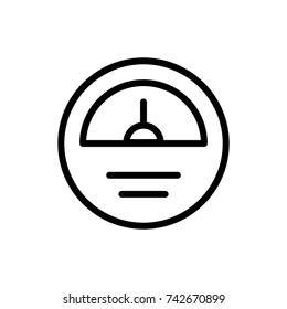 Speedometer flat icon. Single high quality outline symbol of tachometer for web design or mobile app. Thin line signs of speed for design logo, visit card, etc. Outline pictogram of internet