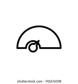 Speedometer flat icon. Single high quality outline symbol of tachometer for web design or mobile app. Thin line signs of speed for design logo, visit card, etc. Outline pictogram of internet