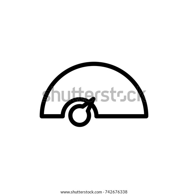 Speedometer flat icon. Single high quality\
outline symbol of tachometer for web design or mobile app. Thin\
line signs of speed for design logo, visit card, etc. Outline\
pictogram of\
internet