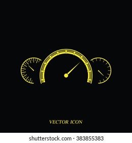 Speedometer flat icon. Tachometer illustration.