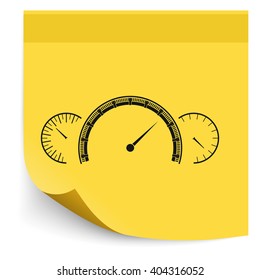 Speedometer flat icon. Tachometer illustration.