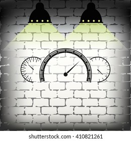 Speedometer flat icon. Tachometer illustration.