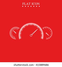 Speedometer flat icon. Tachometer illustration.