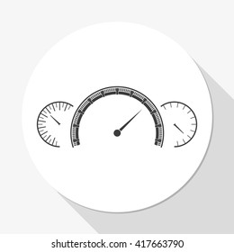 Speedometer flat icon. Tachometer illustration.