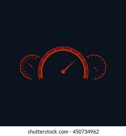 Speedometer flat icon. Tachometer illustration.