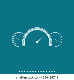 Speedometer flat icon. Tachometer illustration.