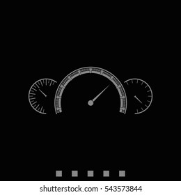 Speedometer flat icon. Tachometer illustration.
