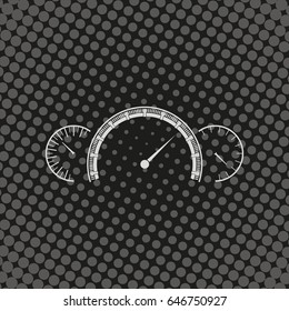 Speedometer flat icon. Tachometer illustration.