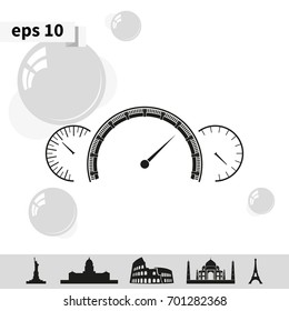 Speedometer flat icon. Tachometer illustration.