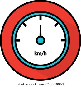 Speedometer flat icon: Vector