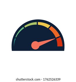 Speedometer flat, speedometer icon, vector illustration isolated on white background